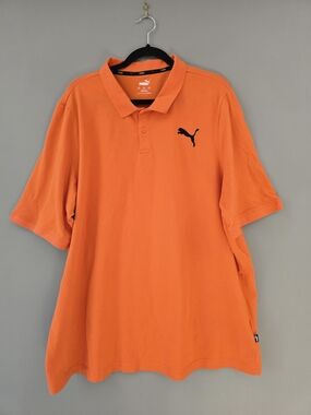Puma Orange Polo Shirt with Black Logo In Size 3XLT
